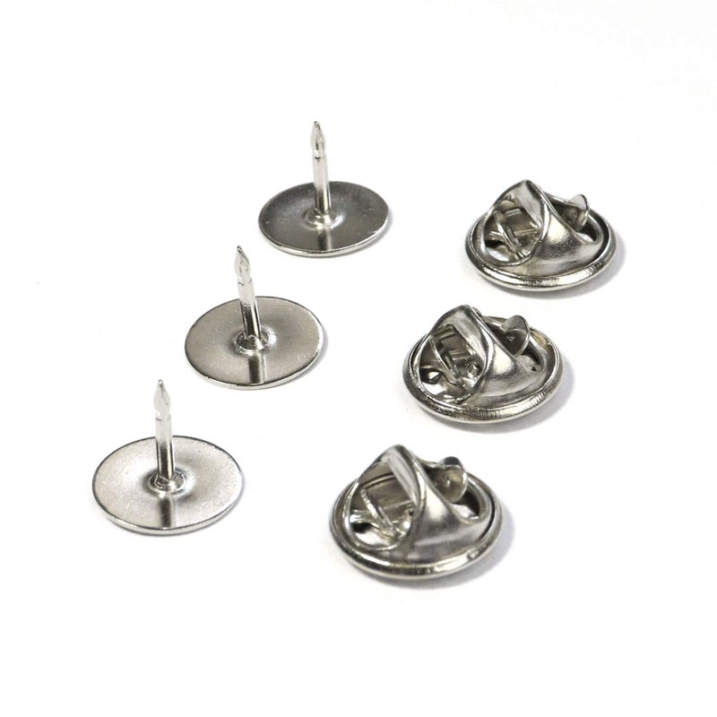 Millennial Essentials 100 Pairs Tie Tacks Blank Pins with Butterfly Clutch Backs for Craft Making (Silver) - Image 4